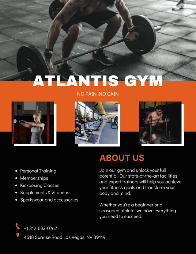 Black And Orange Gym Poster
