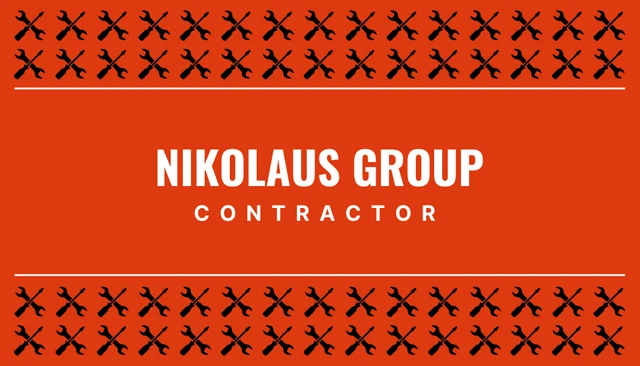 Red And White Professional Contractor Business Card - Page 1