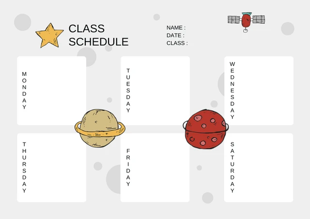 Light Grey Modern Moon Schedule Template