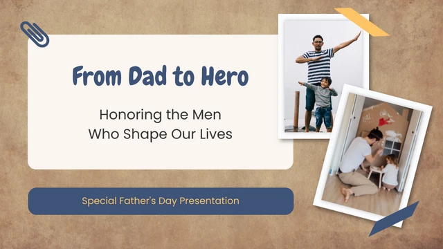 Wood Background Funny Father's Day Presentation - Page 1