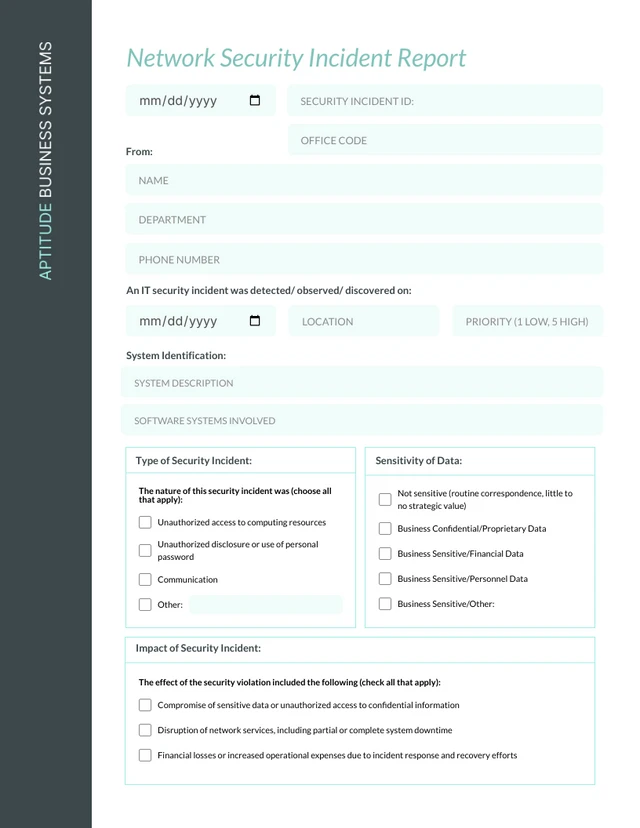 Teal IT Incident Report - Page 1