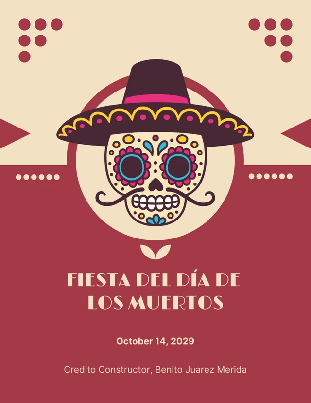 Red And Brown Classic Retro Vintage Celebrate Fiesta Invitation Template