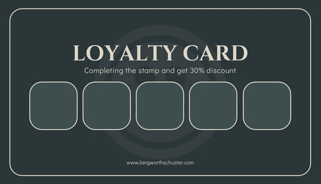 Beige And Dark Grey Minimalist Loyalty Card - Page 1