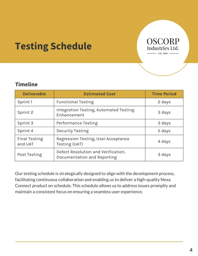 Yellow Minimalist QA Plan - Page 4