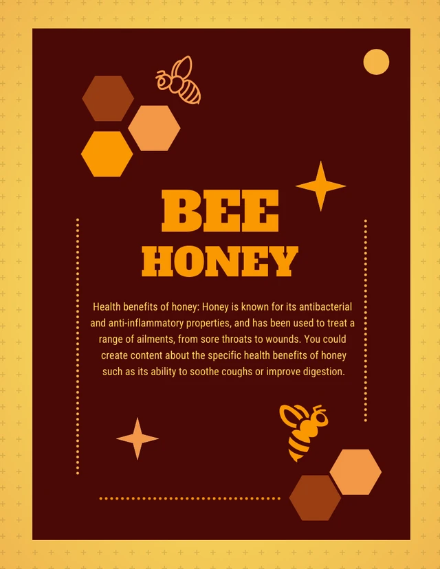 Poster Of Benefits Forest Bee Honey Template
