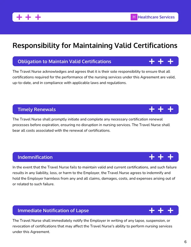 Travel Nurse Contract Template - Page 6