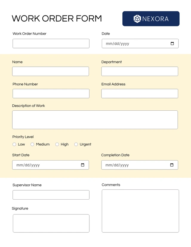 Navy Blue and Yellow Contractor Forms Template