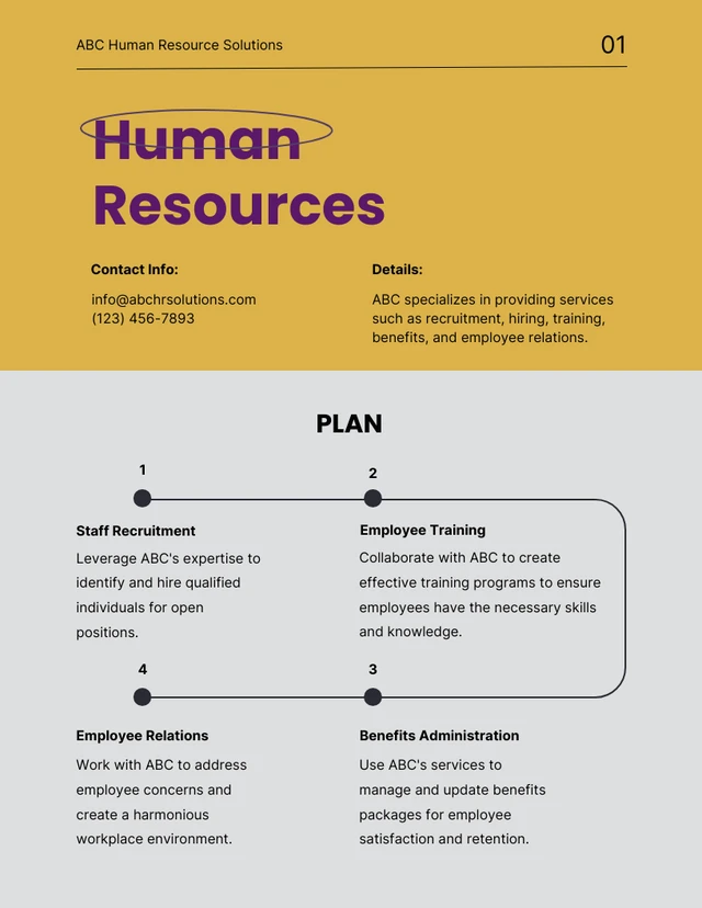 Yellow And Grey Shape Simple Resource Plan - Page 1