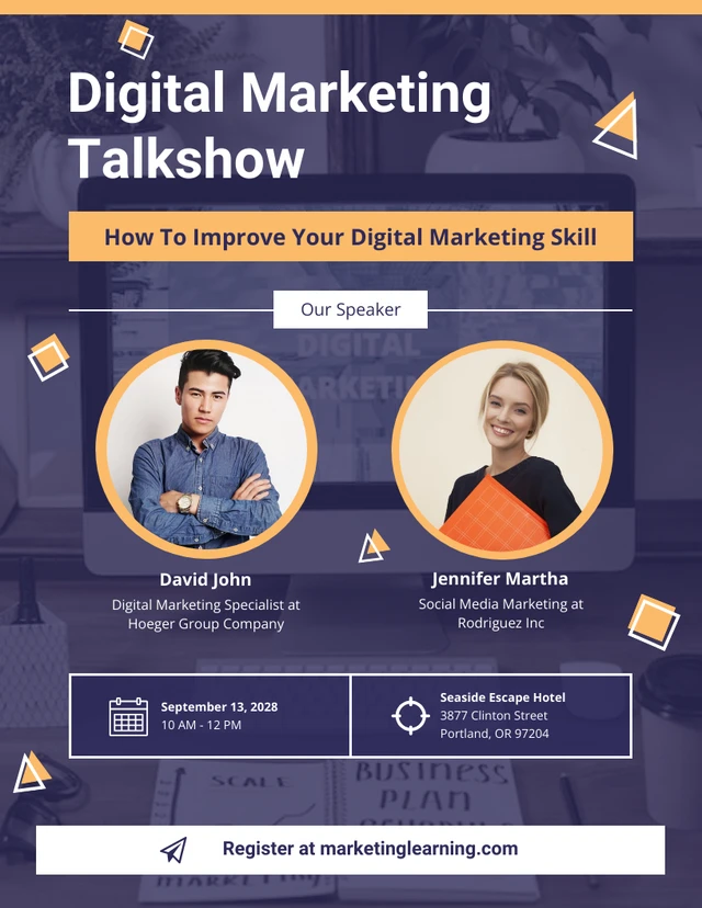 Digital Marketing Talkshow Schedule Flyer Template