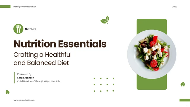 Green Minimalist Healthy Diet Food Presentation - Page 1