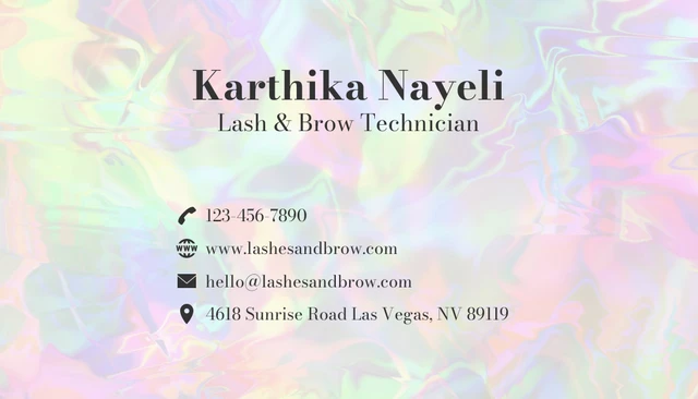 Gradient Colorful Minimalist Lash Business Card - Page 2