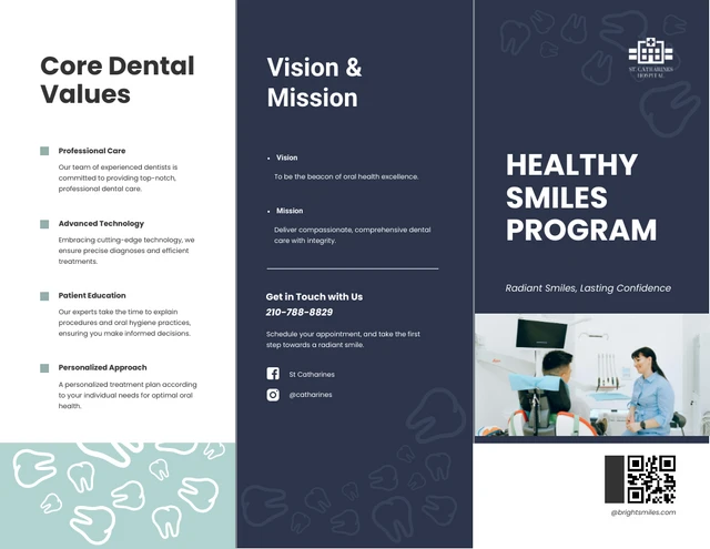 Mint Gray Iconic Dental Tri Fold Brochure - Page 1