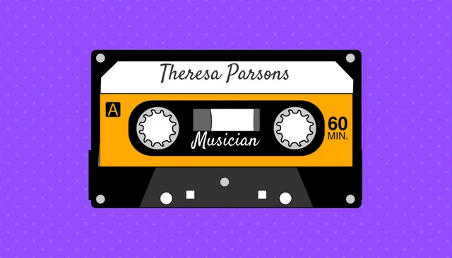 Purple Orange Retro Musician Business Card - Page 2