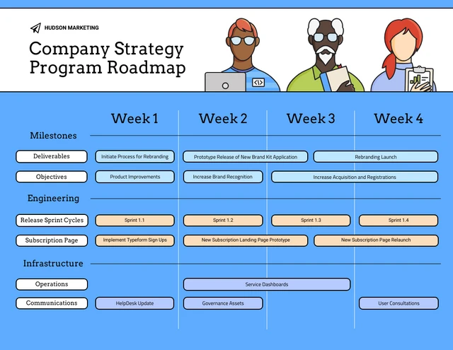 Vibrant Strategy Program Roadmap Template Template