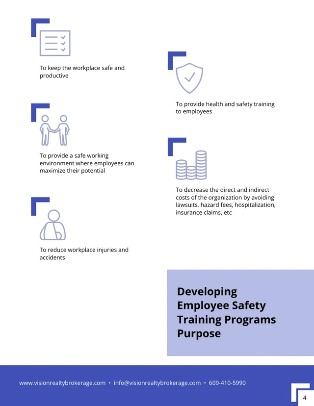 Blue and White Safety Training Handbook Template - Page 4