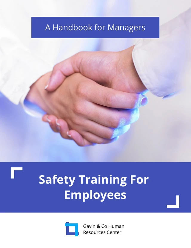 Blue and White Safety Training Handbook Template - Page 1