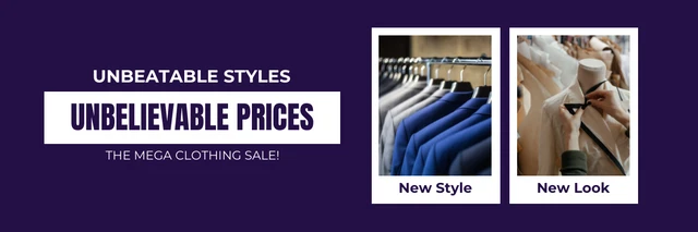 Navy Minimalist Clothing Sale Banner Template