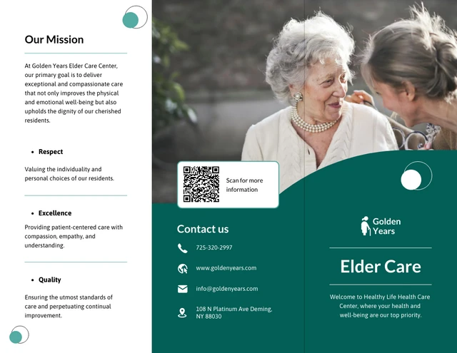 Elder Care Brochure Template - Page 1