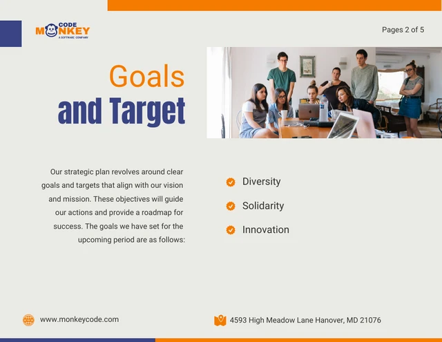 Orange Blue Moden Strategic Working Plan - Page 3