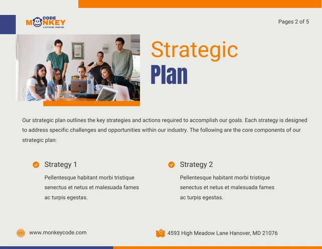 Orange Blue Moden Strategic Working Plan - Page 4