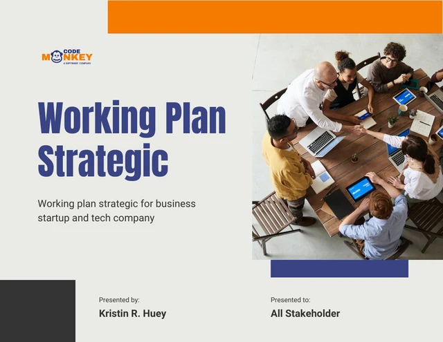 Orange Blue Moden Strategic Working Plan - Page 1