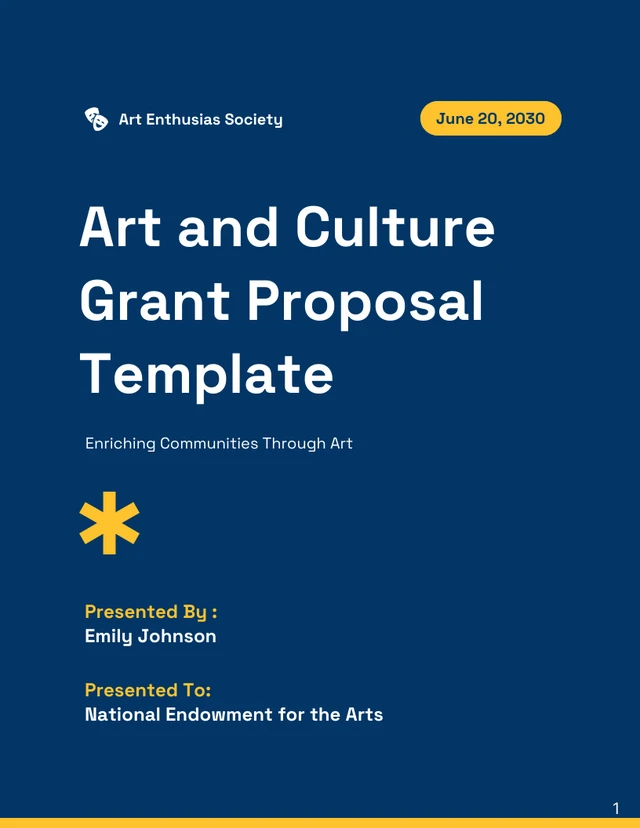 Art & Culture Grant Proposal Template