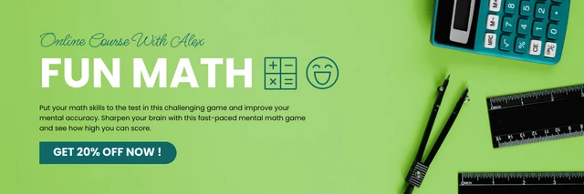 Green Simple Math Banner Template