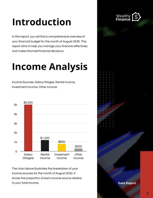 Black and White Minimalist Data Report - Page 2