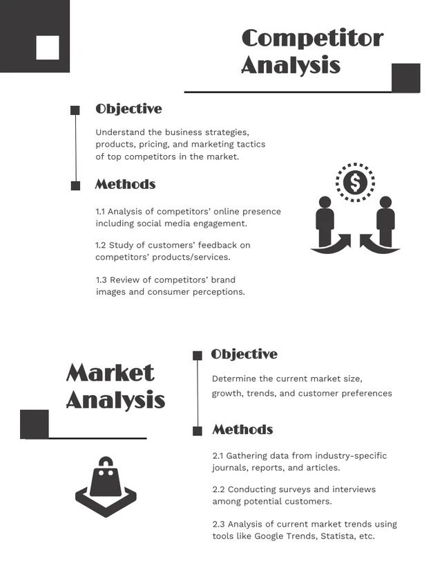 Black And White Minimalist Research Plan - Page 2