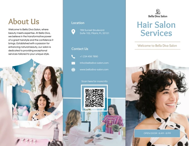 Hair Salon Services Brochure - Page 1