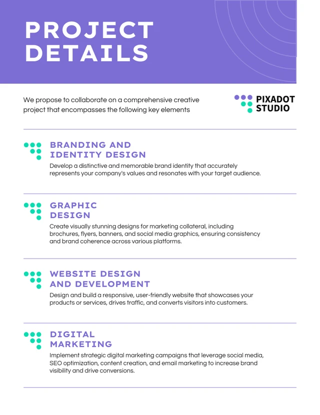 Purple And White Studio Professional Proposal - Page 3