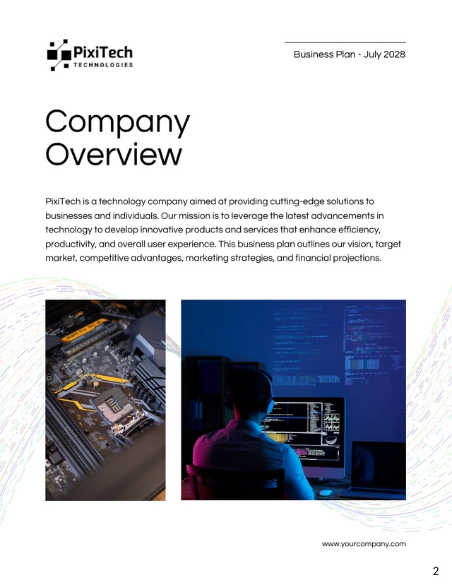 White Simple Technology Business Plan - Page 2