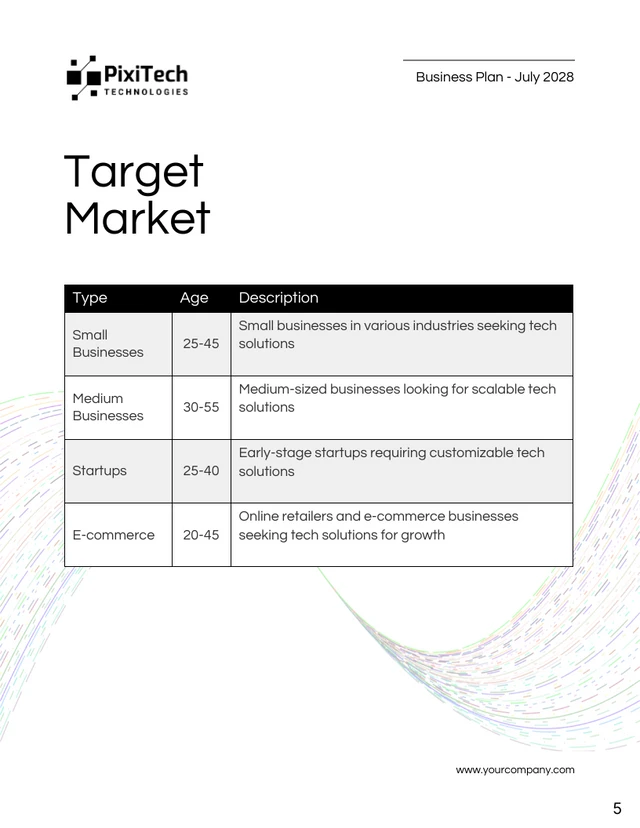 White Simple Technology Business Plan - Page 5