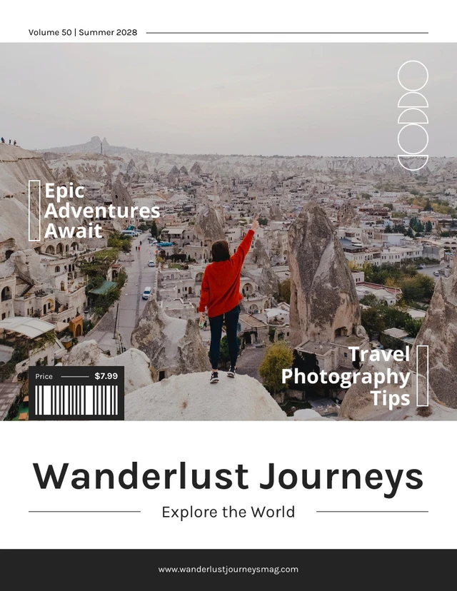 Minimalist Clean Travel Magazine Cover Template