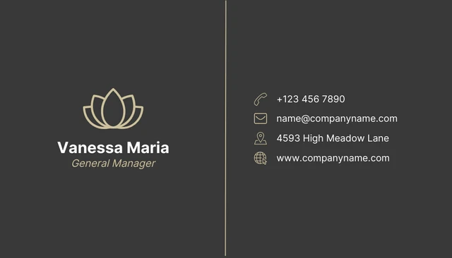 Dark Grey And Gold Simple Professional Business Card - Page 2