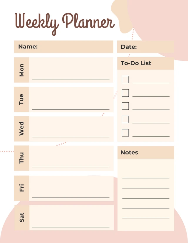 Creamy Pastel Aesthetic Planner Template