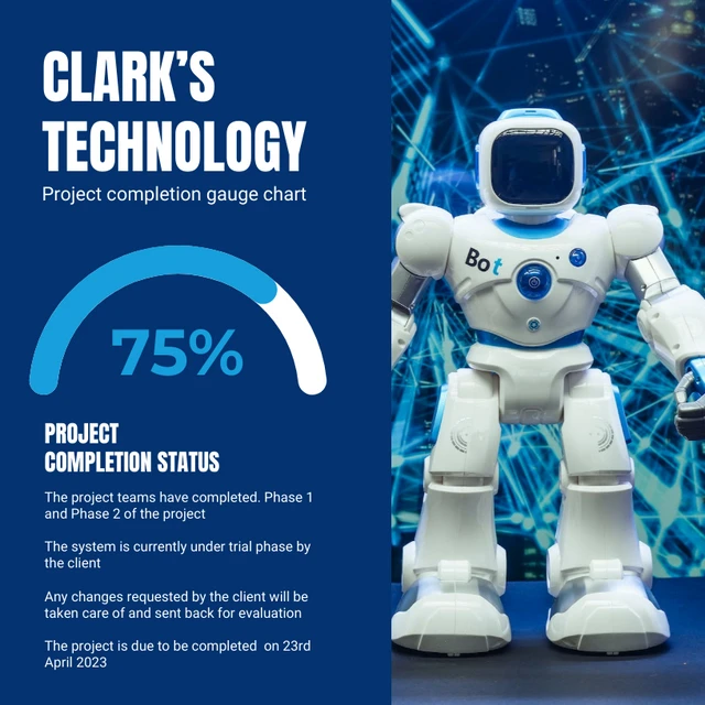 Blue Modern Modern Futuristic Technology Gauge Chart Template