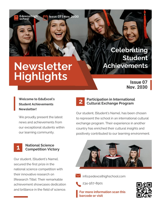 Student Achievements Newsletter Template