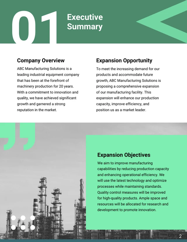 Manufacturing Facility Expansion Proposal - Page 2