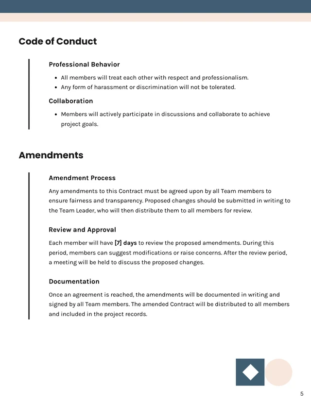 Team Contract Template - Page 5