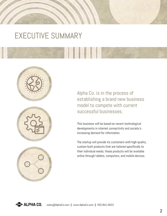 Lean Startup Business Plan Template - Page 2