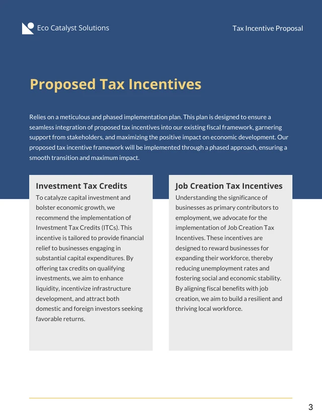 Tax Incentive Proposals - Page 3