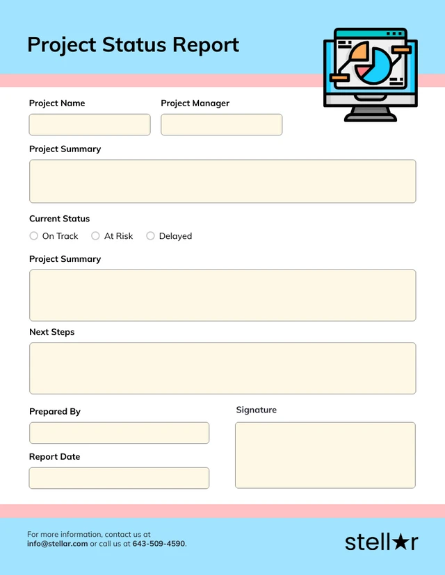 Free Pastel Project Status Report Template