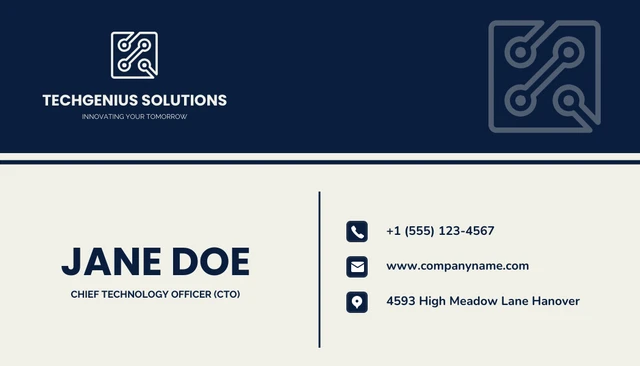 Navy And White Professional Modern Business Card - Page 2