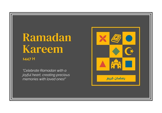 Dark Colorful Ramadan Card Template