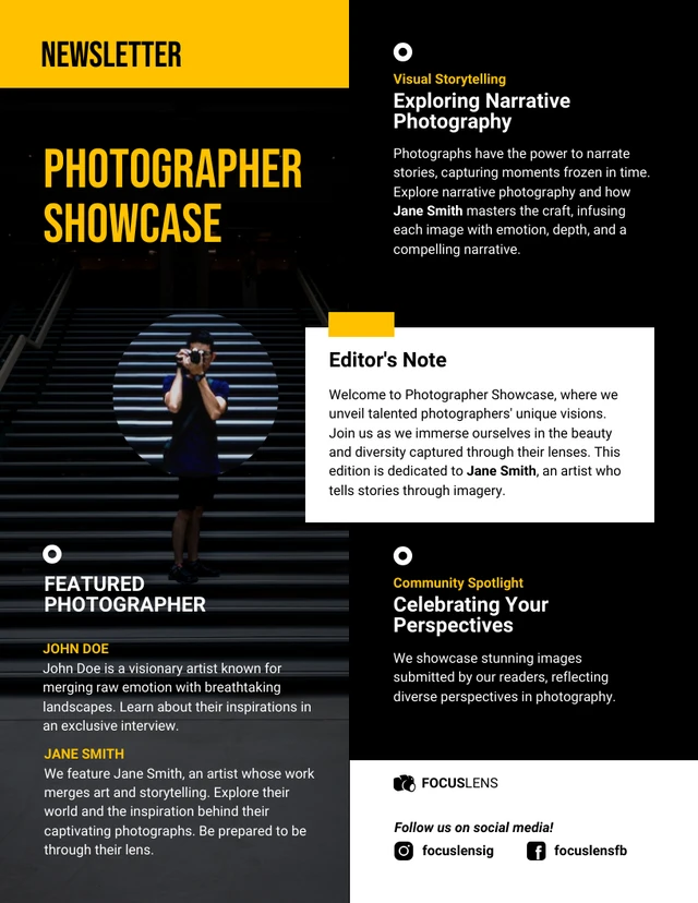 Photographer Showcase Newsletter Template