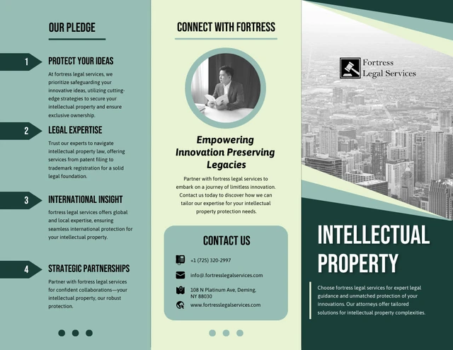 Green Intellectual Property Protection Tri-fold Brochure - Page 1