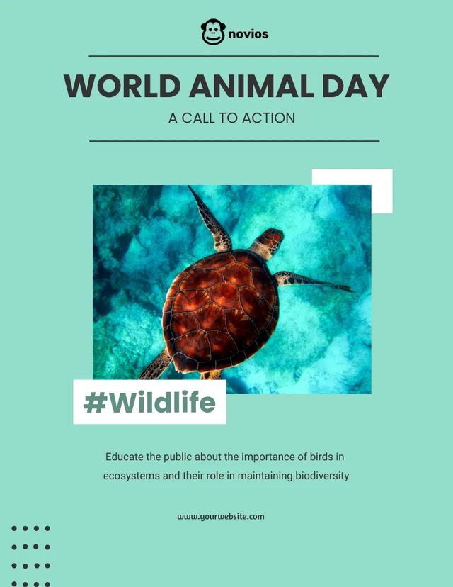 World Animal Day Green Flyer Template
