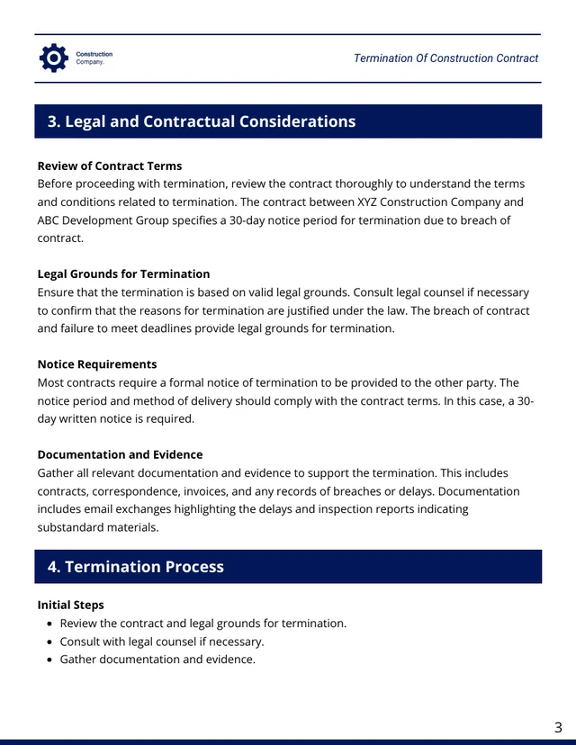 Termination Of Construction Contract Template - Page 3