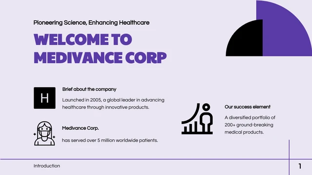 Purple Light Modern Shape Medical Presentation - Page 1